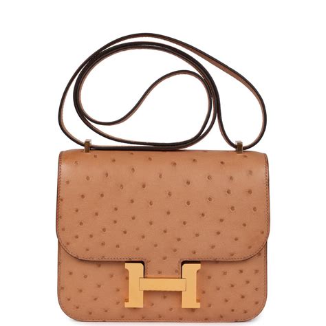 Hermes Constance 18 Chai Ostrich Gold Hardware 